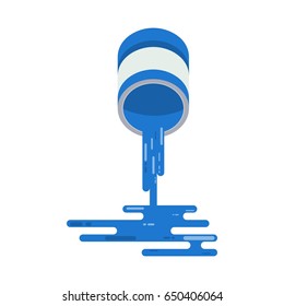 paint can. Flat vector cartoon illustration. Objects isolated on a white background.World Environment Day poster.