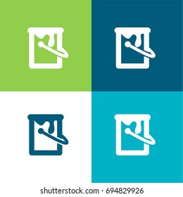 Paint can green and blue material color minimal icon or logo design