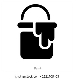 Paint and paint can icon concept