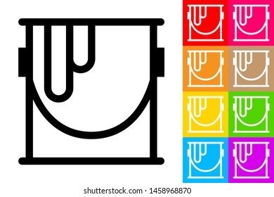Paint Can Icon With Different Color Background