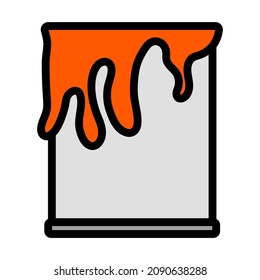 Paint Can Icon. Editable Bold Outline With Color Fill Design. Vector Illustration.