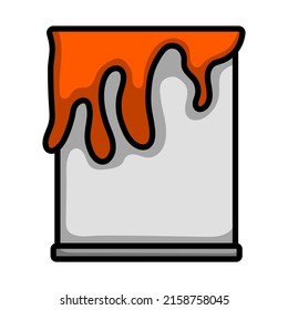 Paint Can Icon. Editable Bold Outline With Color Fill Design. Vector Illustration.