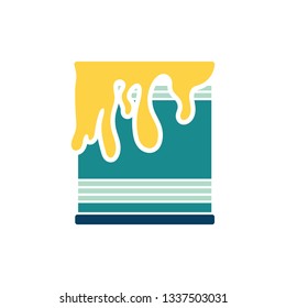 Paint can icon. Flat color design. Vector illustration.