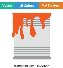 Paint can icon. Flat color design. Vector illustration.