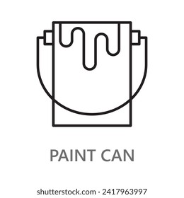 paint can icon. line vector icon on white background. high quality design element. editable linear style stroke. vector icon.