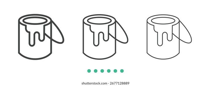 Ícone de lata de tinta. Vetor de ícone de linha fina