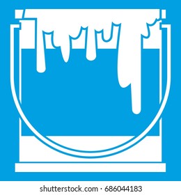 Paint can icon white isolated on blue background vector illustration