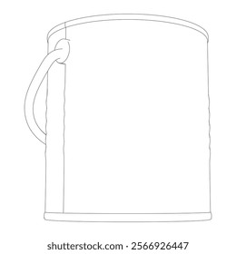 Paint Can Line Art Vector Illustration on White Background. Clean and Minimalist Design for DIY, Painting, and Home Renovation