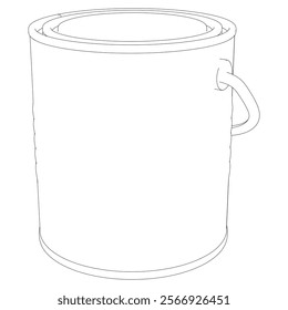 Paint Can Line Art Vector Illustration on White Background. Clean and Minimalist Design for DIY, Painting, and Home Renovation