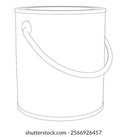 Paint Can Line Art Vector Illustration on White Background. Clean and Minimalist Design for DIY, Painting, and Home Renovation