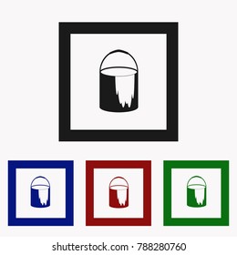 Paint can line icon. Editable stroke icon. Modern flat pictogram. Logo illustration