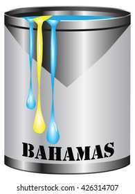 Paint in a can match the color of the flag of Bahamas.
