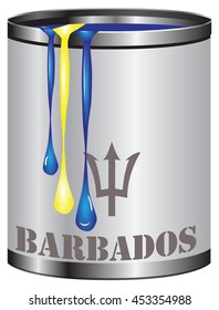 Paint in a can match the color of the flag of Barbados.