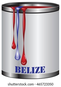 Paint in a can match the color of the flag of Belize.