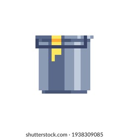Paint can pixel art style icon. 8-bit sprite. Isolated abstract vector illustrations.