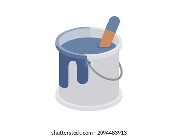 Paint can. Simple flat isolated illustration