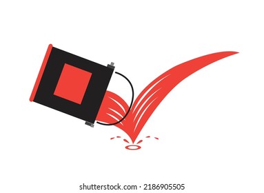 Paint of Can that makes a check or approval mark. Editable Clip Art.