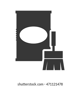 paint can tool repair construction silhouette icon. Flat and Isolated design. Vector illustration