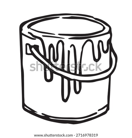 Paint can. Vector illustration in doodle style.