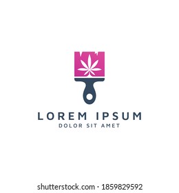 Farbe und Cannabis-Negativlogo