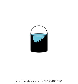 paint cans icon vector illustration logo template