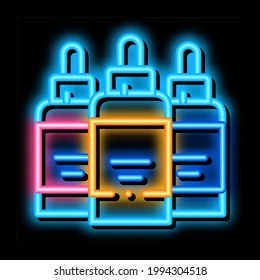latas de pintura, vector de señal de luz de neón. Signo de latas de pintura brillante de iconos. ilustración de símbolo transparente