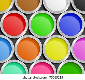 Paint Cans. Vector Illustration