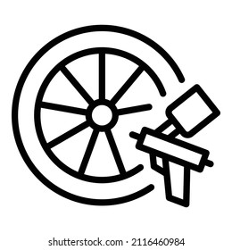 Paint car wheel icon outline vector. Tire rim. Tyre chrome