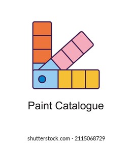 Paint Catalogue Vector Filled Outline Icon Design Illustration. Home Improvements Symbol On White Background EPS 10 File