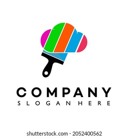 Paint Cloud Logo Template Design Vector