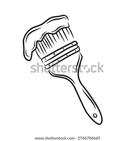 paint coat icon doodle. Simbol bagian klip garis gambar kerangka. Ilustrasi vektor.