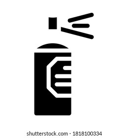 paint color bottle glyph icon vector. paint color bottle sign. isolated contour symbol black illustration