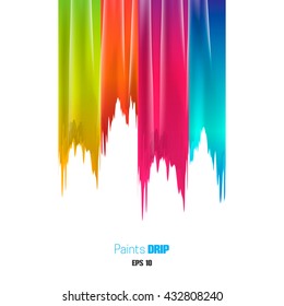 Paint color dripping isolated on white background. Vector illustration