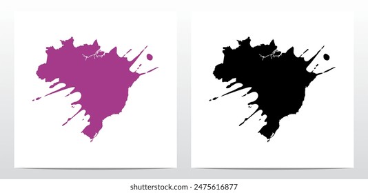 Mapa Estilizado De Brasil