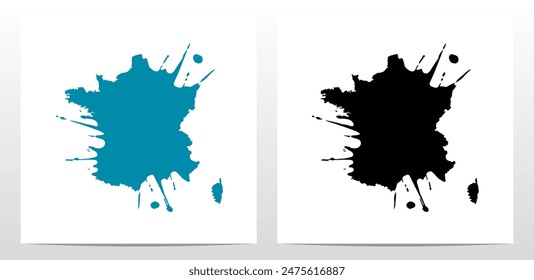 Mapa Estilizado Del Color De La Pintura De Francia