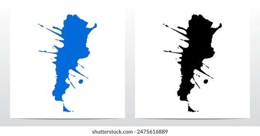 Mapa Estilizado Del Color De La Pintura De Argentina