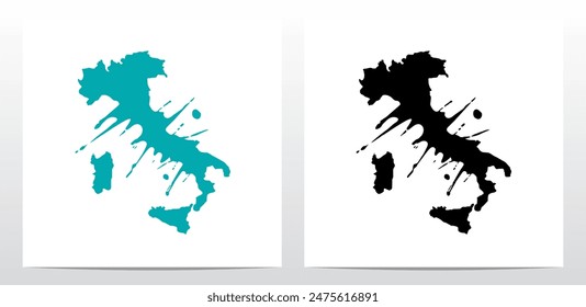 Mapa Estilizado Del Color De La Pintura De Italia