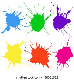 Paint color splat set. Abstract vector illustration.