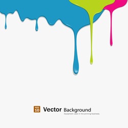Paint Colorful Dripping Background, Vector Illustration