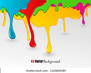 Paint Colorful Dripping Background Vector Illustration Stock Vector 