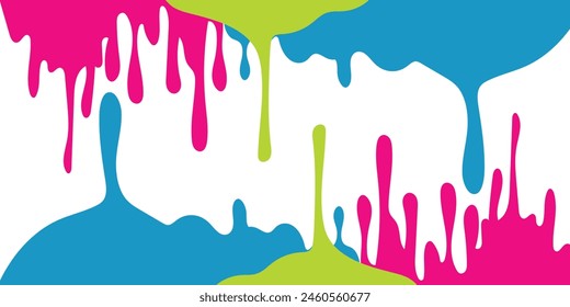Paint colorful dripping background, vector illustration