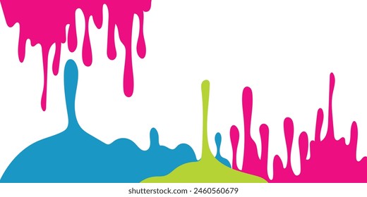 Paint colorful dripping background, vector illustration