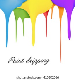 Paint colorful dripping background, vector illustration