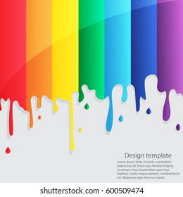 Paint colorful dripping backgrounds, vector illustration