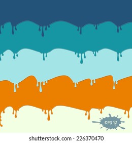 Paint colorful dripping down, Vector background illustration