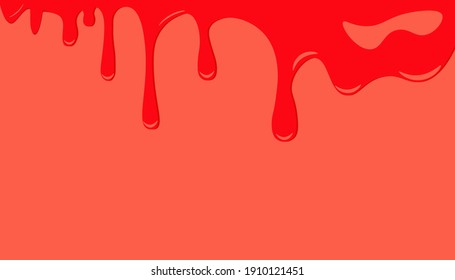 Paint colorful (red) color dripping, Color Droping Background vector illustration