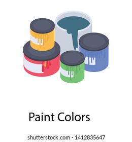 
Paint colors icon, isometric vector

