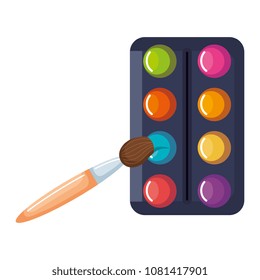 paint colors pallette with brush