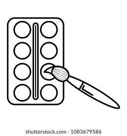 paint colors pallette with brush