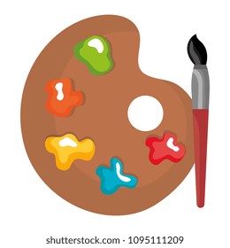 paint colors pallette with brush